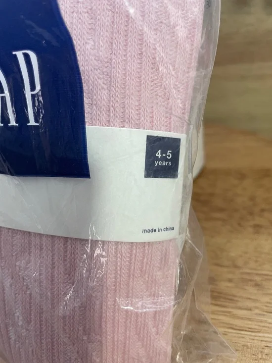 SALE! NWT GAP Light Pink Ribbed Tights SIZE 4-5 - Picture 5 of 6
